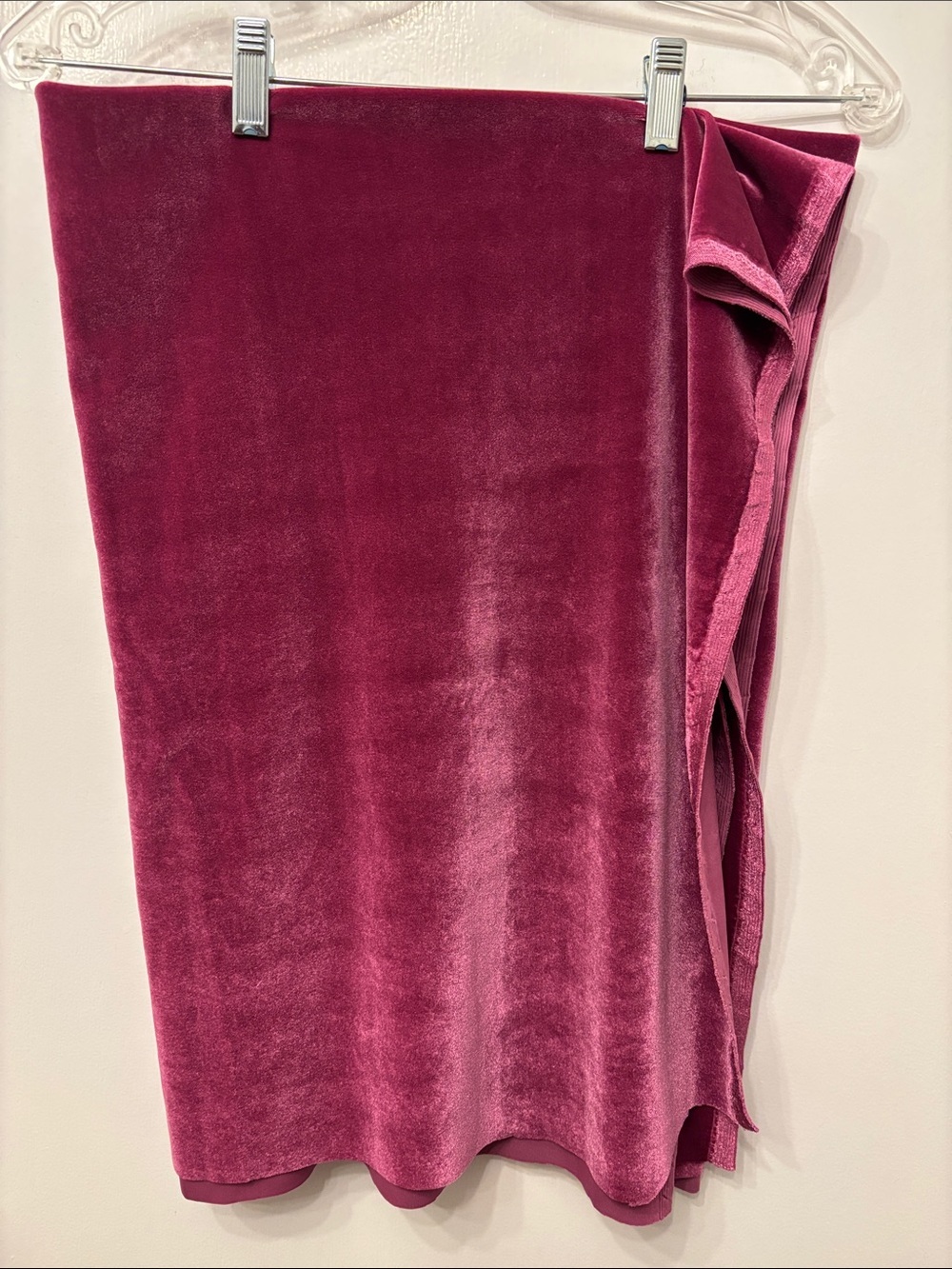 Plush Velvet Stretch Fabric in Deep Berry - 62 x 45.5 inches